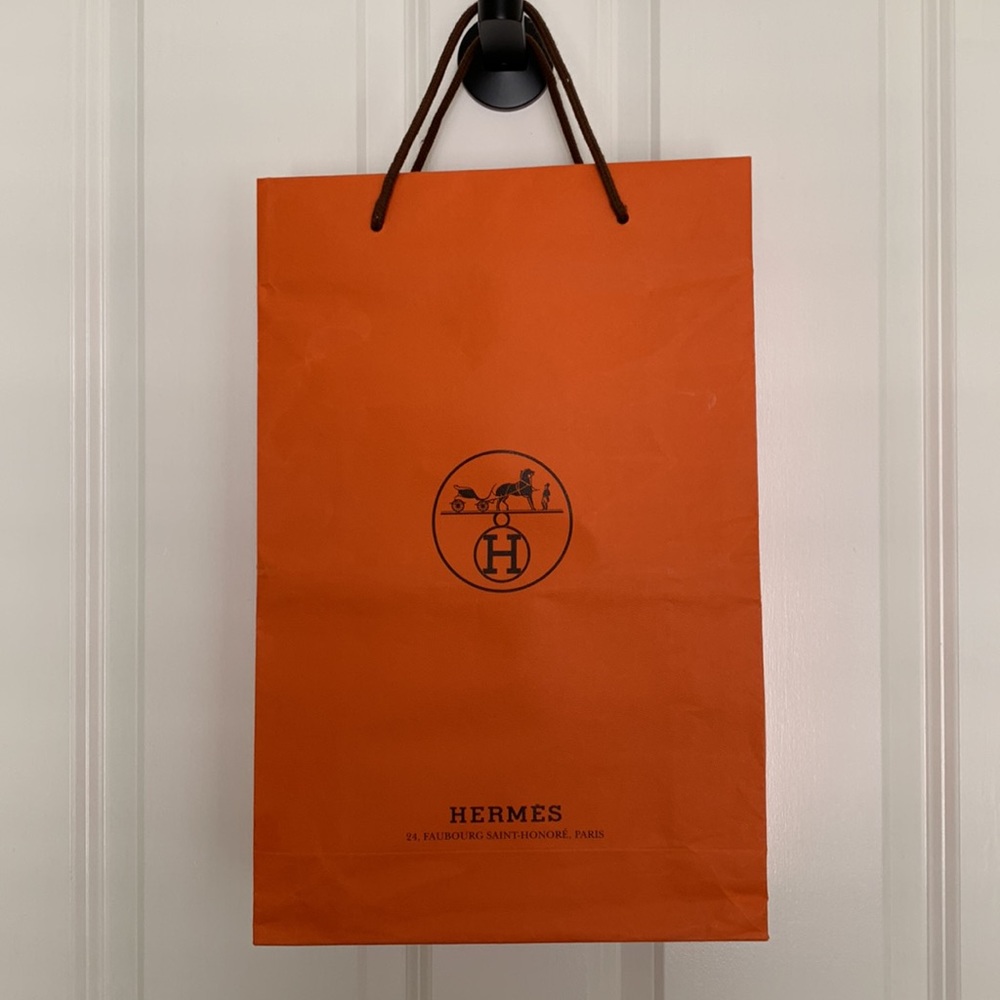 HERMES Orange Shopping Bag